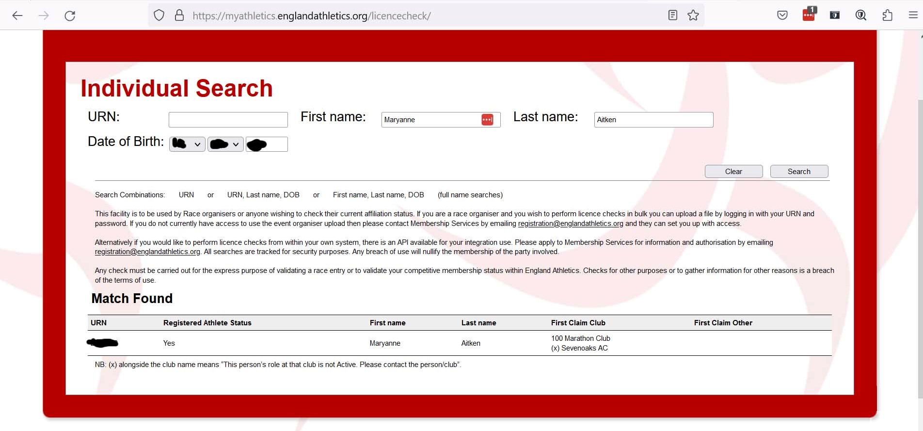EA licence screenshot